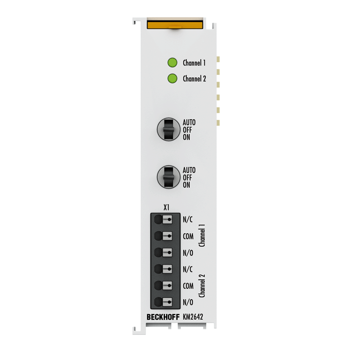 KM2642 | Busklemmenmodul, 2-Kanal-Digital-Ausgang, 230 V AC, 6 A, Hand-/Automatikbedienung