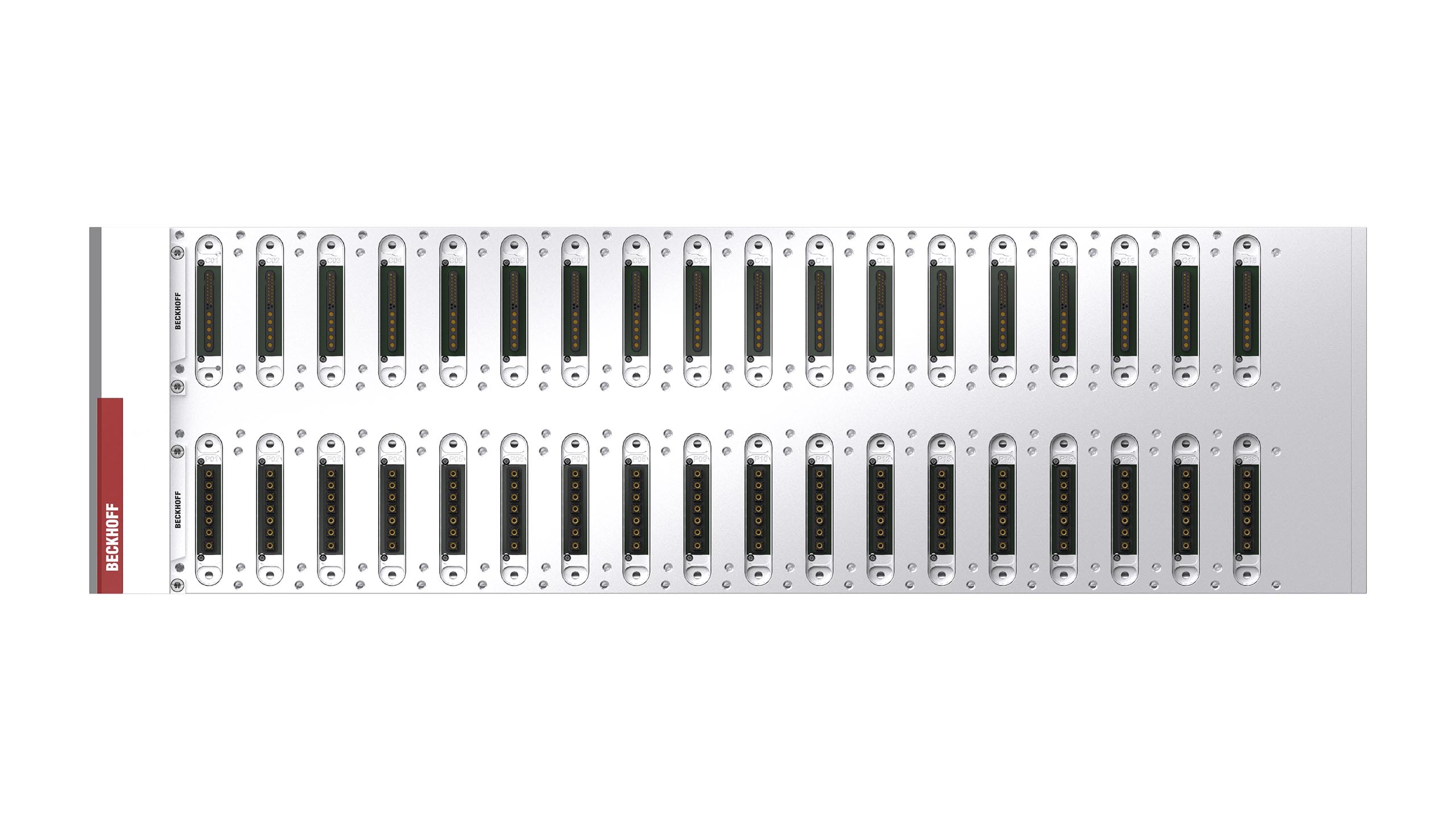 MB2018-0000-0000 | Baseplate, 2-reihig, 18 kombinierte Daten- und Leistungssteckplätze