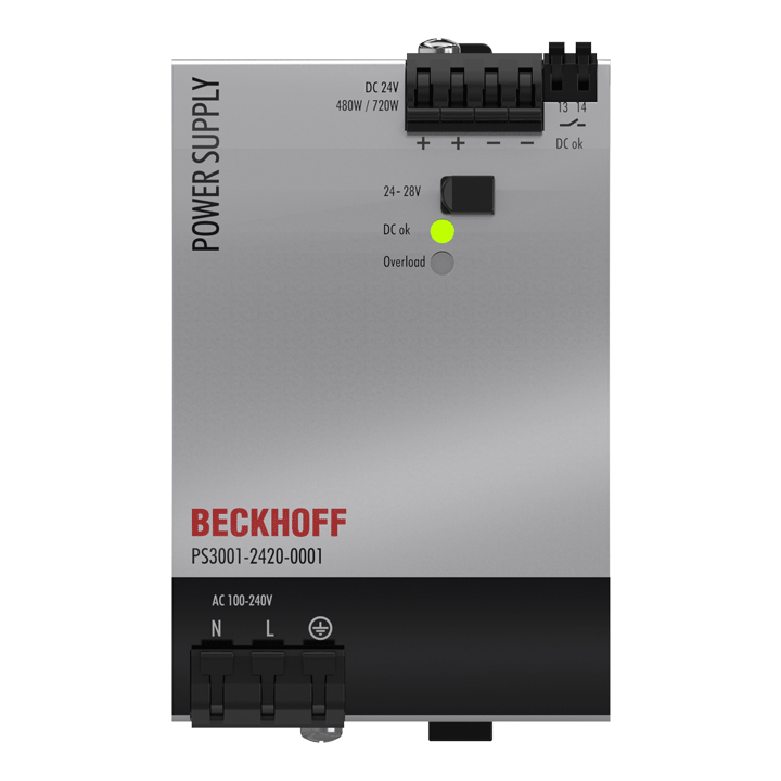 PS3001-2420-0001 | Stromversorgung PS3000; Ausgang: 24 V DC, 20 A; Eingang: AC 100…240 V/DC 110…150 V, 1-phasig