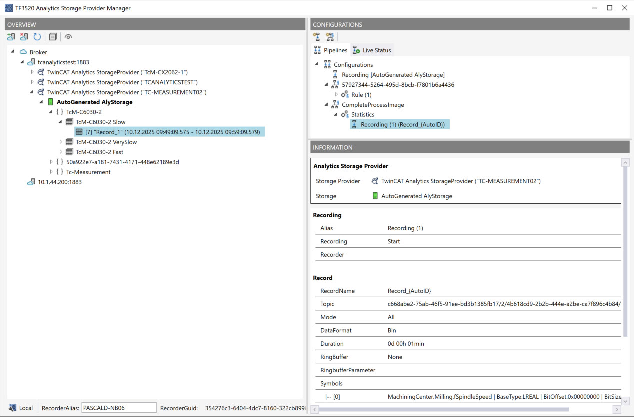TF3520 | TwinCAT 3 Analytics Storage Provider