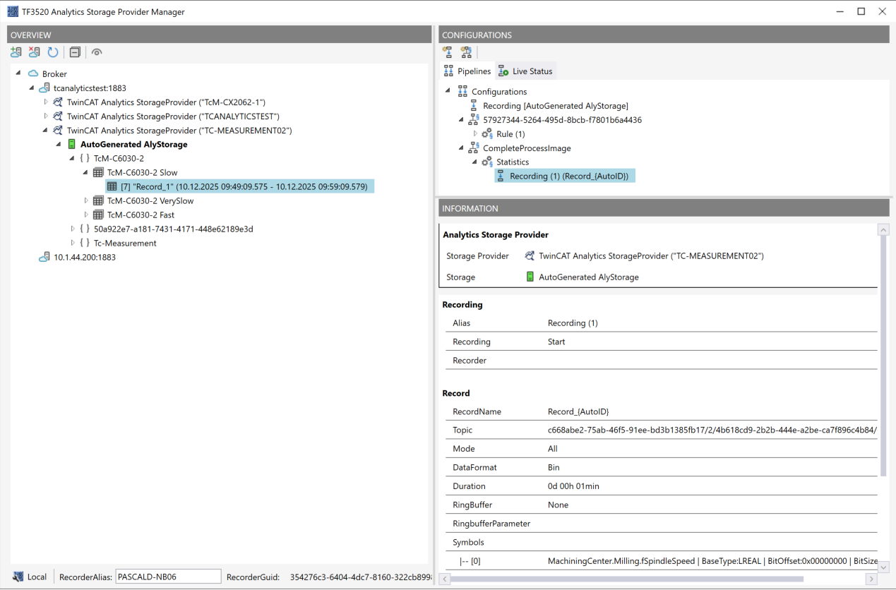TF3520 | TwinCAT 3 Analytics Storage Provider