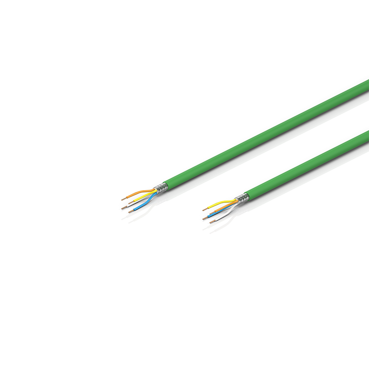 ZB9010 | Industrial Ethernet/EtherCAT cable,  shielded, PVC, 2 x 2 x AWG22, fixed installation, Cat.5, green