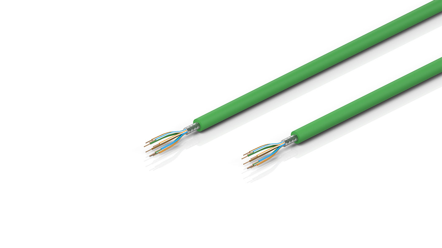 ZB9061-Rxxx | Industrial Ethernet/EtherCAT cable, SF/UTP, PUR, 4 x 2 x AWG26, drag-chain suitable, Cat.6, green