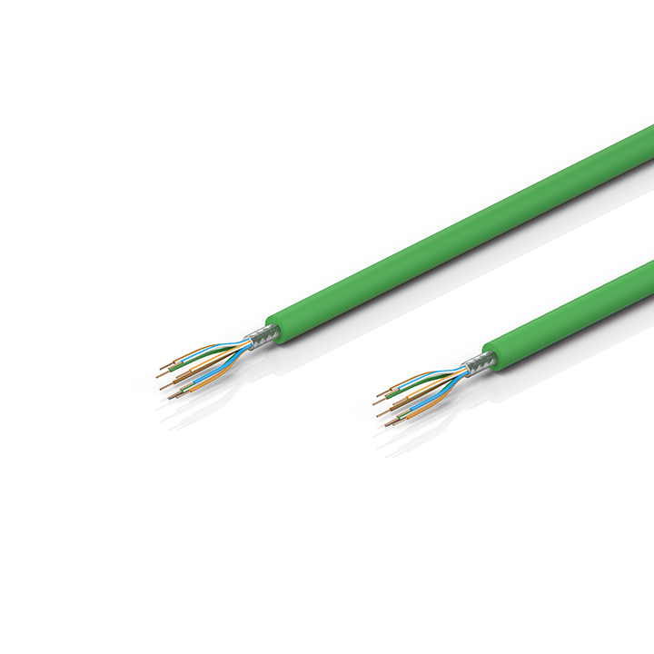 ZB9061-Rxxx | Industrial Ethernet/EtherCAT cable, SF/UTP, PUR, 4 x 2 x AWG26, drag-chain suitable, Cat.6, green