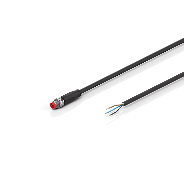 ZK2000-2100-0xxx | Sensor cable, PUR, 3 x 0.25 mm², drag-chain suitable