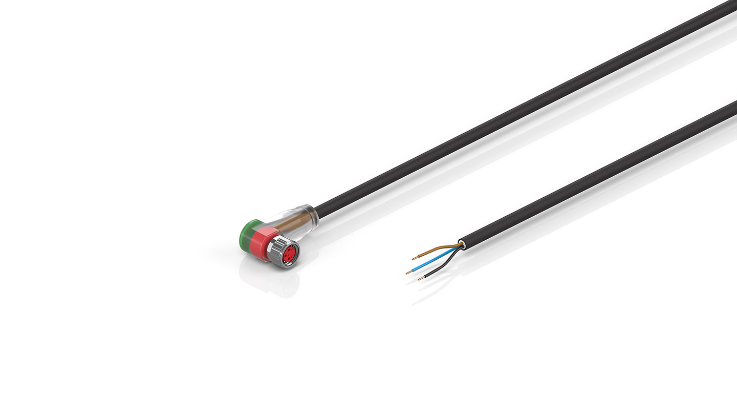 ZK2002-2400-0xxx | Sensor cable, PUR, 3 x 0.25 mm², drag-chain suitable