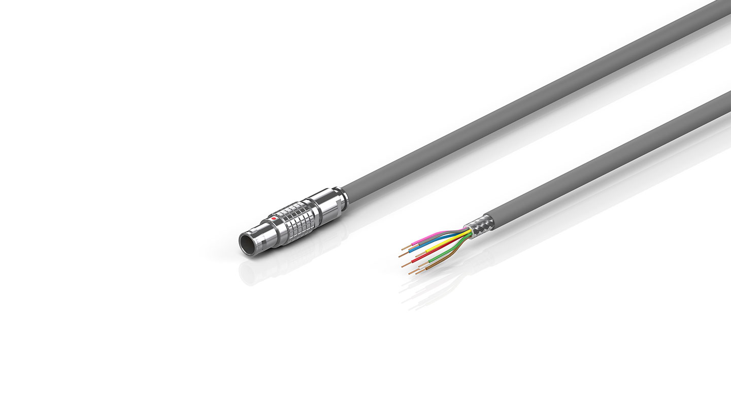 ZK2003-8100-3xxx | Sensor cable, PUR, shielded, gray, 4 x 2 x 0.25 mm², fixed installation, push-pull