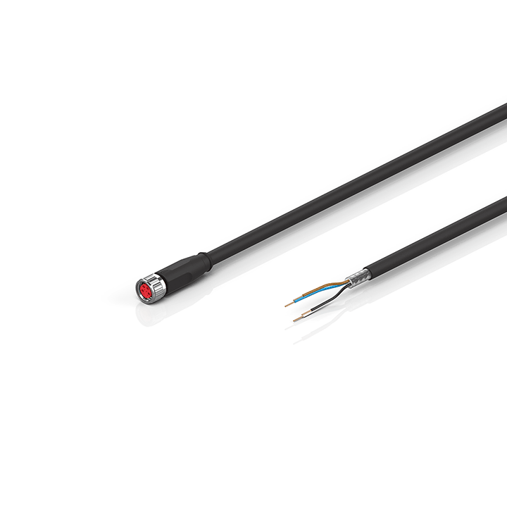 ZK2027-3200-0xxx | Power cable, PUR, 4 x 0.34 mm², shielded, fixed installation