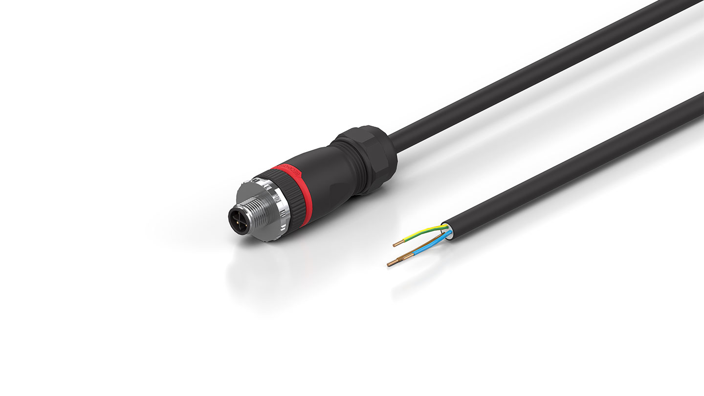 ZK2060-2100-0xxx | Power cable, PUR, 3 G 1.5 mm², drag-chain suitable