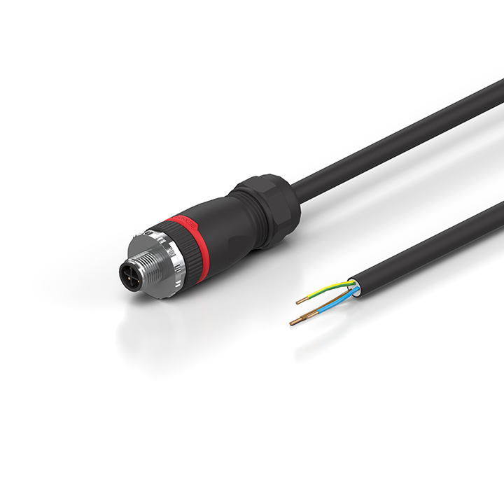 ZK2060-2100-0xxx | Power cable, PUR, 3 G 1.5 mm², drag-chain suitable