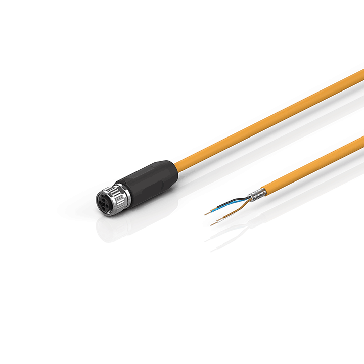ZK4000-7700-0xxx | Motor connection cable 0.75 mm² with M12 high-power plug (t coded), drag-chain suitable
