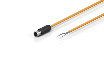 ZK4000-7700-0xxx | Motor connection cable 0.75 mm² with M12 high-power plug (t coded), drag-chain suitable