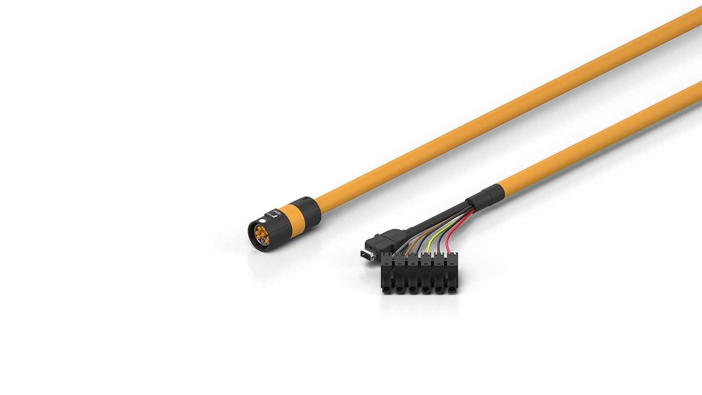 ZK4100-8021-2xxx | Motor connection cable 0.75 mm² with itec® plug, three-phase, drag-chain suitable