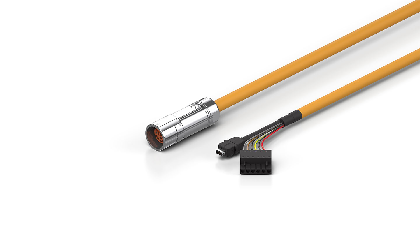 ZK4100-8101-0xxx | Motor connection cable 0.75 mm² with M23 speedtec® plug, single-phase, fixed installation