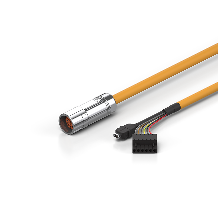 ZK4100-8121-0xxx | Motoranschlussleitung 0,75 mm² mit M23-speedtec®-Stecker, einphasig, schleppkettentauglich