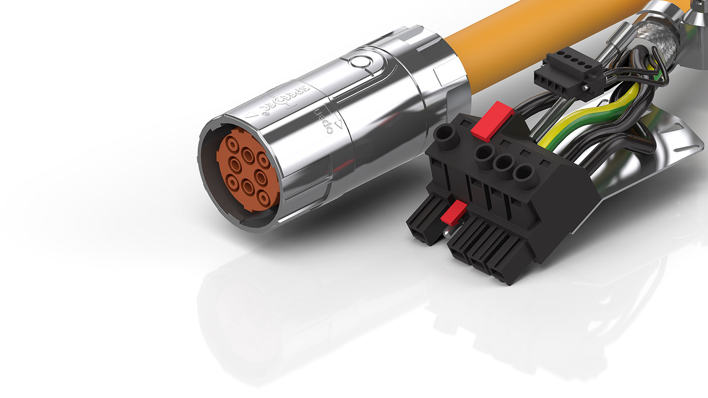 ZK4500-0017-xxxx | Motor connection cable 10 mm² with M40 plug, drag-chain suitable (service phase)