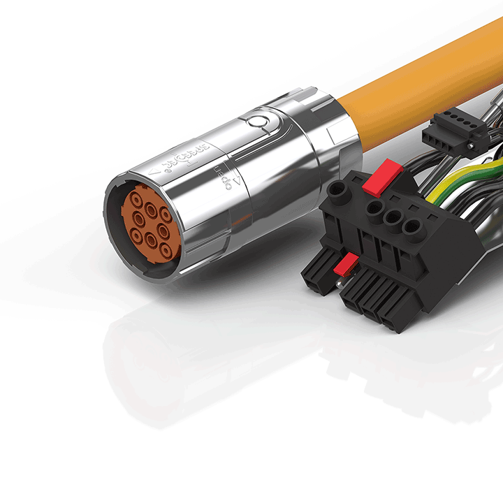 ZK4500-0017-xxxx | Motoranschlussleitung 10 mm² mit M40-Stecker, schleppkettentauglich (Servicephase)