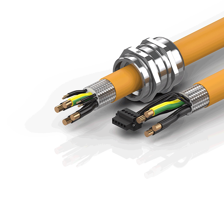 ZK4506-8018-xxxx | Motor connection cable 16 mm² with M40 cable gland, drag-chain suitable