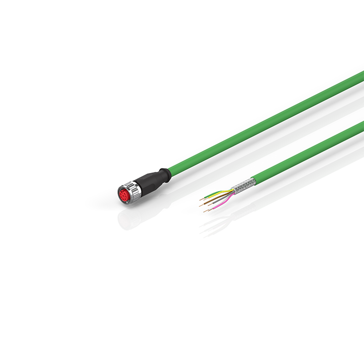ZK4724-0410-2xxx | Resolver connection cable 0.25 mm² with M12 plug for motors with resolver, drag-chain suitable