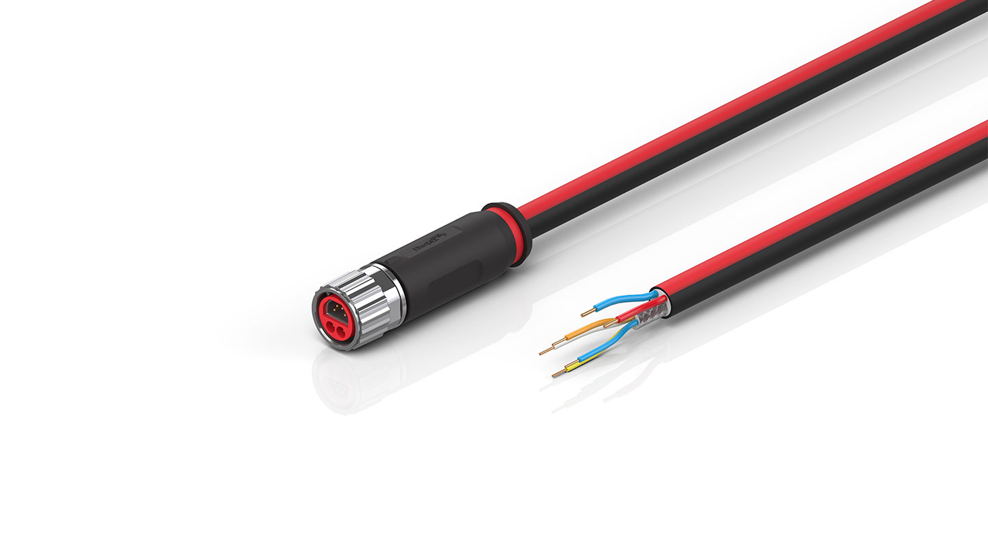 ZK7102-0600-0xxx | B12, ECP cable, PUR, 2 x 0.75 mm² + (1 x 4 x AWG22), drag-chain suitable, key 1 (24 V DC)