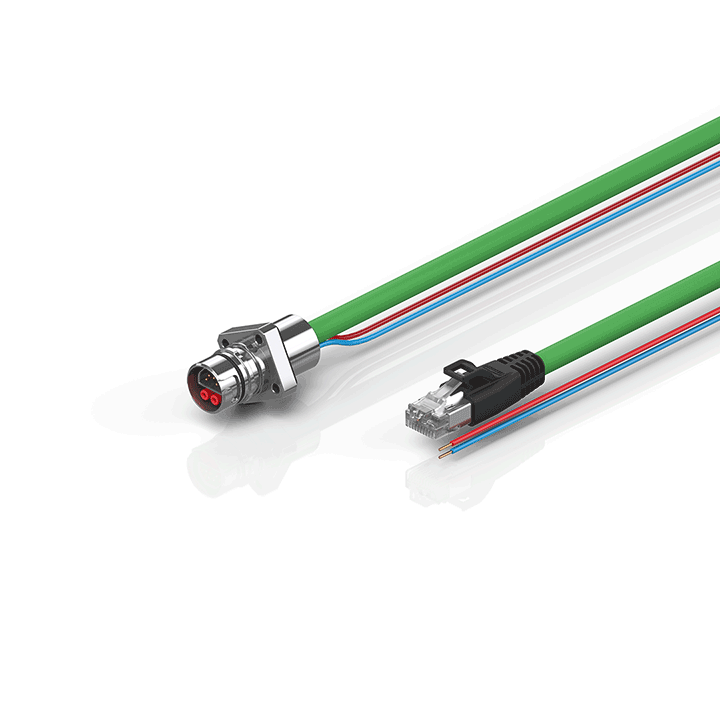 ZK7102-AA00-Axxx | B12, ENP cable, PUR, 2 x 0.75 mm² + (1 x 4 x AWG22), drag chain suitable, key 1 (24 V DC)