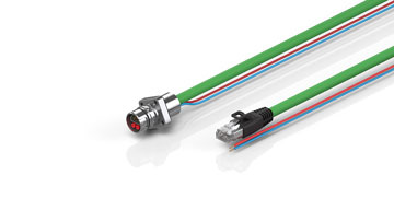 ZK7102-AA00-Axxx | B12, ENP cable, PUR, 2 x 0.75 mm² + (1 x 4 x AWG22), drag chain suitable, key 1 (24 V DC)