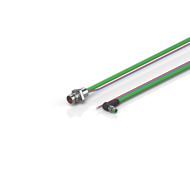 ZK7102-AA03-Axxx | B12, ENP cable, PUR, 2 x 0.75 mm² + (1 x 4 x AWG22), drag chain suitable, key 1 (24 V DC)