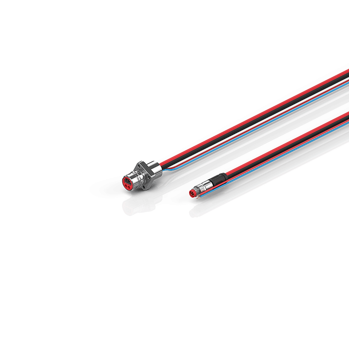 ZK7102-AB00-0xxx | B12, ECP cable, PUR, 2 x 0.75 mm² + (1 x 4 x AWG22), drag chain suitable, key 1 (24 V DC)