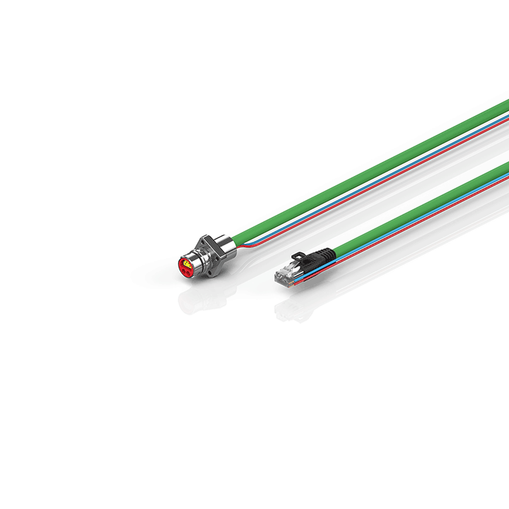 ZK7102-AB00-Axxx | B12, ENP cable, PUR, 2 x 0.75 mm² + (1 x 4 x AWG22), drag chain suitable, key 1 (24 V DC)