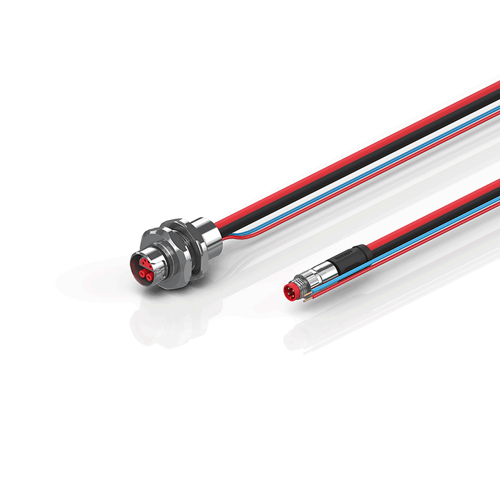 ZK7102-AE00-0xxx | B12, ECP cable, PUR, 2 x 0.75 mm² + (1 x 4 x AWG22), drag chain suitable, key 1 (24 V DC)