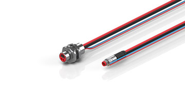 ZK7102-AF00-0xxx | B12, ECP cable, PUR, 2 x 0.75 mm² + (1 x 4 x AWG22), drag chain suitable, key 1 (24 V DC)