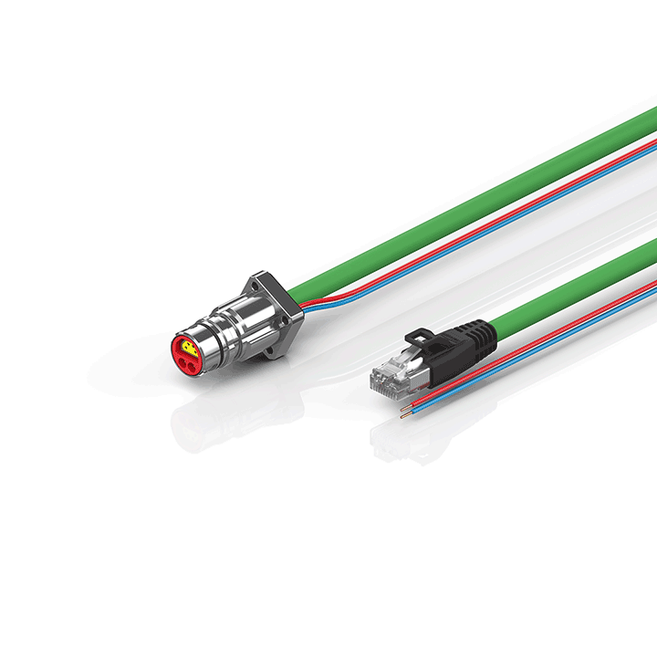 ZK7102-BF00-Axxx | B12, ENP cable, PUR, 2 x 0.75 mm² + (1 x 4 x AWG22), drag chain suitable, key 1 (24 V DC)