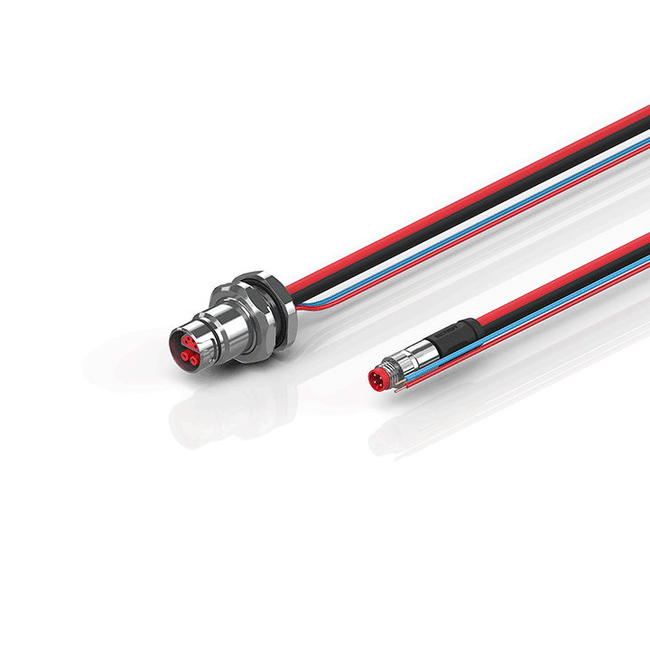 ZK7102-BG00-0xxx | B12, ECP cable, PUR, 2 x 0.75 mm² + (1 x 4 x AWG22), drag chain suitable,key 1 (24 V DC)
