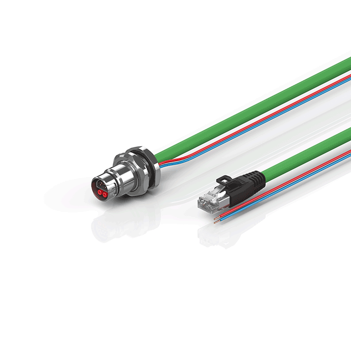 ZK7102-BG00-Axxx | B12, ENP cable, PUR, 2 x 0.75 mm² + (1 x 4 x AWG22), drag chain suitable, key 1 (24 V DC)