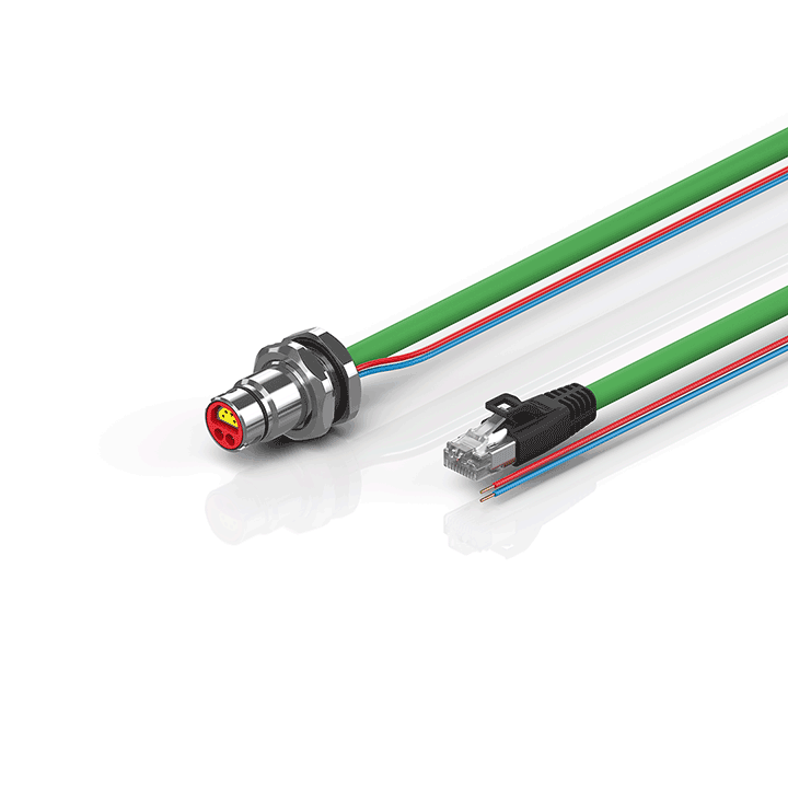 ZK7102-BH00-Axxx | B12, ENP cable, PUR, 2 x 0.75 mm² + (1 x 4 x AWG22), drag chain suitable, key 1 (24 V DC)