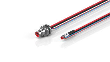 ZK7102-BJ00-0xxx | B12, ECP cable, PUR, 2 x 0.75 mm² + (1 x 4 x AWG22), drag chain suitable, key 1 (24 V DC)