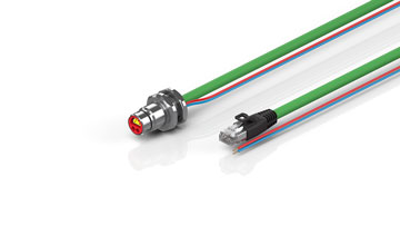 ZK7102-BJ00-Axxx | B12, ENP cable, PUR, 2 x 0.75 mm² + (1 x 4 x AWG22), drag chain suitable, key 1 (24 V DC)