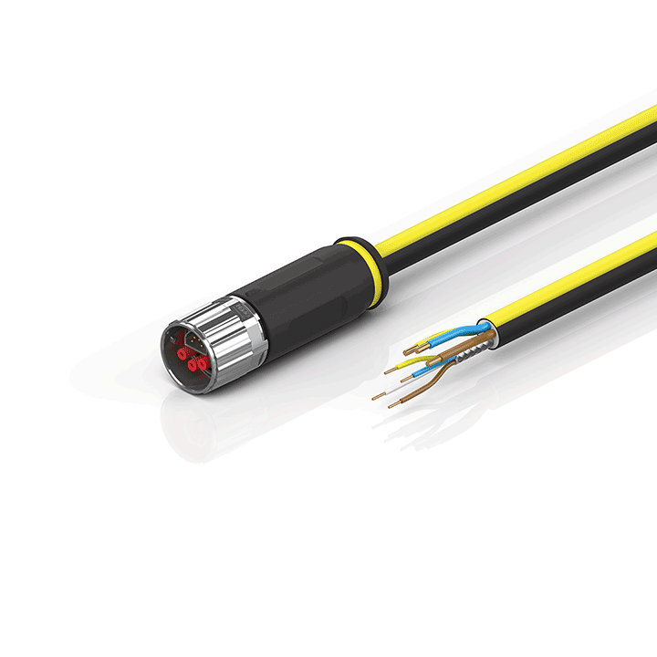 ZK7906-1900-Axxx | ENP cable, PUR, 3 G 1.5 mm² + (1 x 4 x AWG22), drag chain suitable, key 3 (user-defined voltage)
