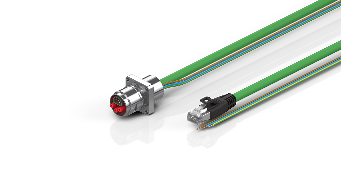 ZK7206-AG00-Axxx | B17, ENP cable, PUR, 3 G 1.5 mm² + (1 x 4 x AWG22), drag chain suitable, key 1 (24 V DC)