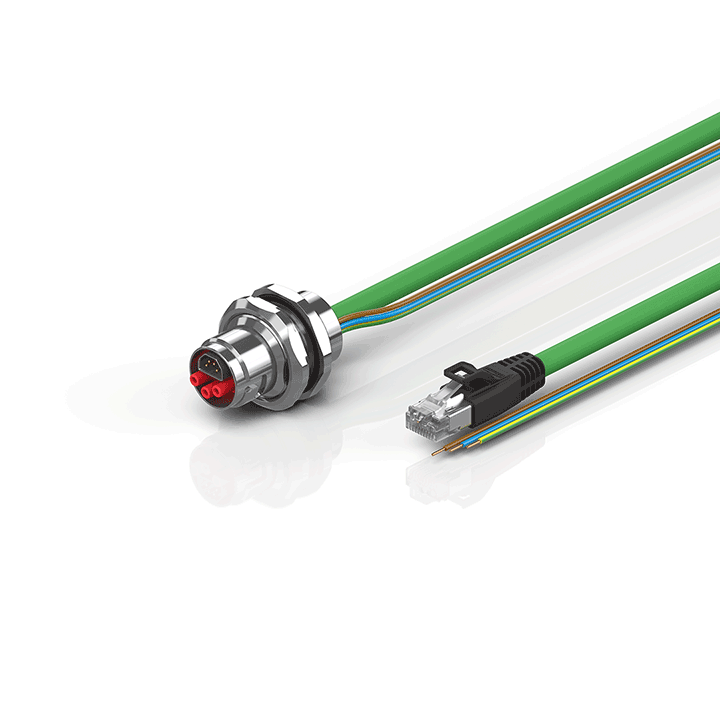 ZK7206-AI00-Axxx | B17, ENP cable, PUR, 3 G 1.5 mm² + (1 x 4 x AWG22), drag chain suitable, key 1 (24 V DC)