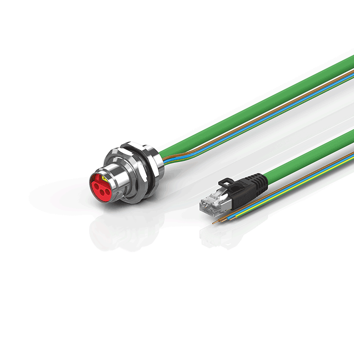 ZK7206-AJ00-Axxx | B17, ENP cable, PUR, 3 G 1.5 mm² + (1 x 4 x AWG22), drag chain suitable, key 1 (24 V DC)