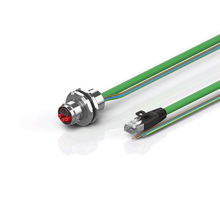 ZK7206-AK00-Axxx | B17, ENP cable, PUR, 3 G 1.5 mm² + (1 x 4 x AWG22), drag chain suitable, key 1 (24 V DC)