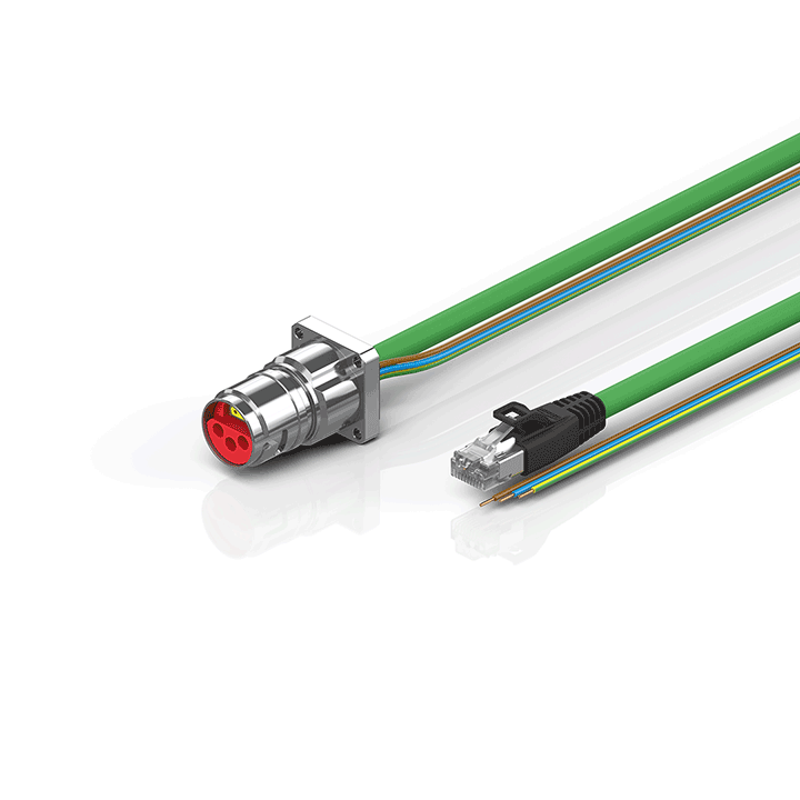 ZK7206-BL00-Axxx | B17, ENP cable, PUR, 3 G 1.5 mm² + (1 x 4 x AWG22), drag chain suitable, key 1 (24 V DC)