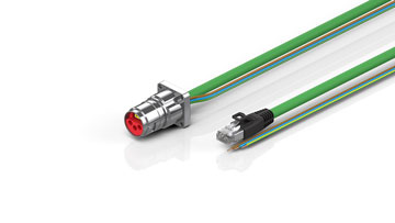 ZK7206-BL00-Axxx | B17, ENP cable, PUR, 3 G 1.5 mm² + (1 x 4 x AWG22), drag chain suitable, key 1 (24 V DC)