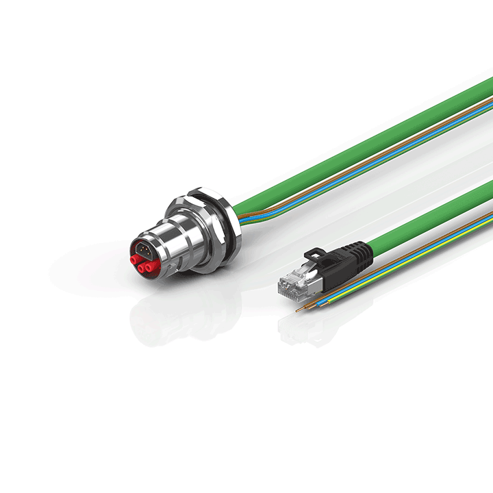 ZK7206-BM00-Axxx | B17, ENP cable, PUR, 3 G 1.5 mm² + (1 x 4 x AWG22), drag chain suitable, key 1 (24 V DC)