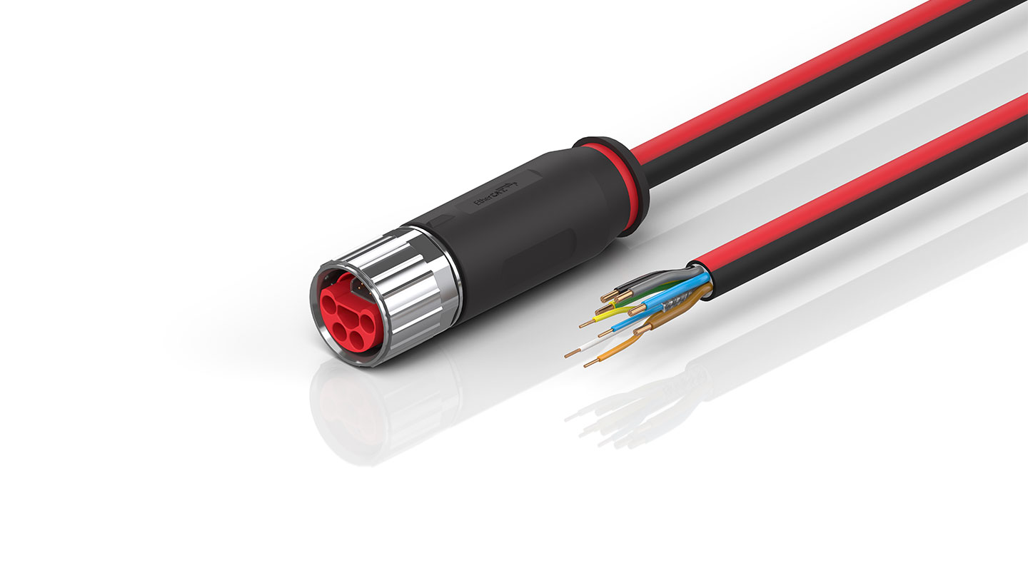 ZK7208-3000-0xxx | B17, ECP cable, PUR, 5 G 1.5 mm² + (1 x 4 x AWG22), drag chain suitable, key 1 (2 x 24 V DC + PE)
