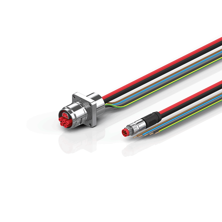 ZK7208-AS00-0xxx | B17, ECP cable, PUR, 5 G 1.5 mm² + (1 x 4 x AWG22), drag chain suitable, key 1 (2 x 24 V DC + PE)