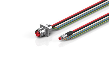 ZK7208-AS00-0xxx | B17, ECP cable, PUR, 5 G 1.5 mm² + (1 x 4 x AWG22), drag chain suitable, key 1 (2 x 24 V DC + PE)