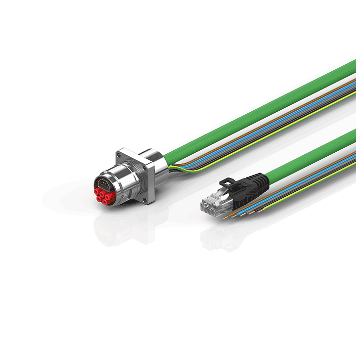 ZK7208-AS00-Axxx | B17, ENP cable, PUR, 5 G 1.5 mm² + (1 x 4 x AWG22), drag chain suitable, (2 x 24 V DC + PE)