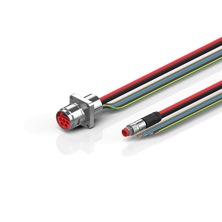 ZK7208-AT00-0xxx | B17, ECP cable, PUR, 5 G 1.5 mm² + (1 x 4 x AWG22), drag chain suitable, key 1 (2 x 24 V DC + PE)